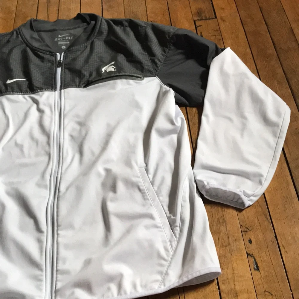 Michigan State Spartans Nike White and Black Dri-FIT‎ Lightweight Zip Jacket
